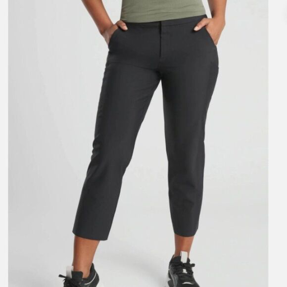 ATHLETA Stellar Straight Crop Pant Black Size 10 - Picture 1 of 11